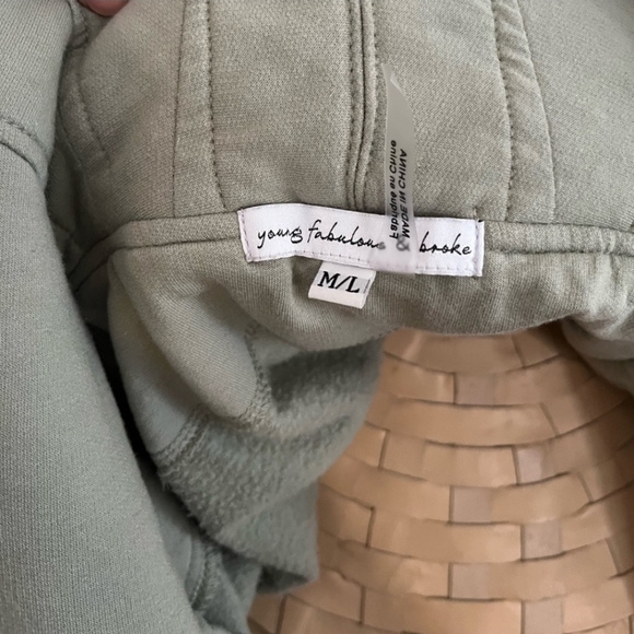 Young Fabulous & Broke Cotton Sandrine Coat in Sage, M/L - Picture 7 of 10